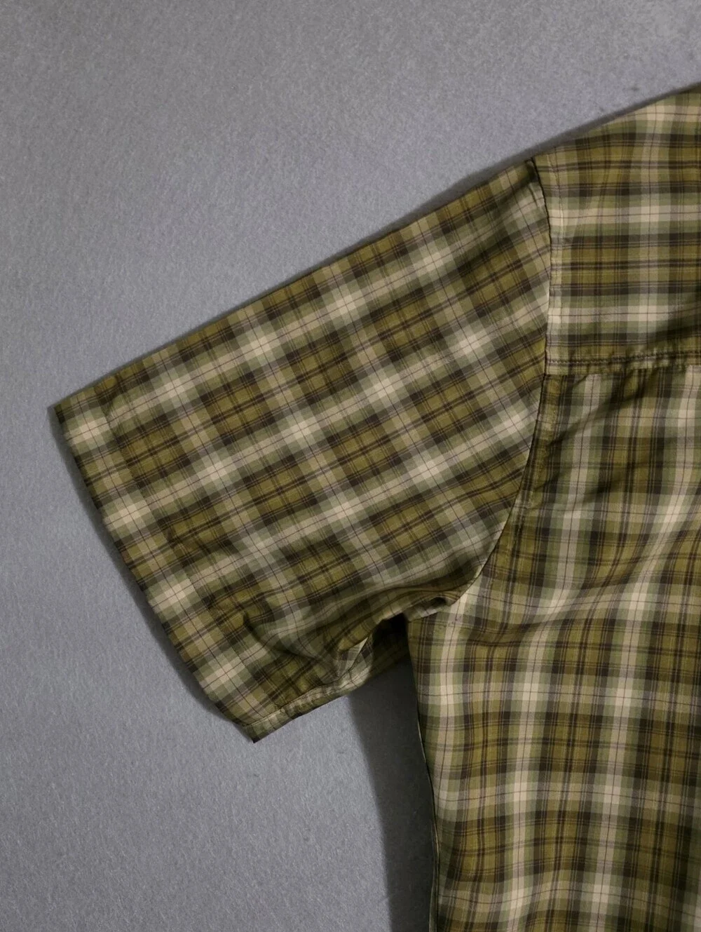 Kuhl Mens Green Plaid Pearl Snap Button S/S Button Up Shirt Size Large